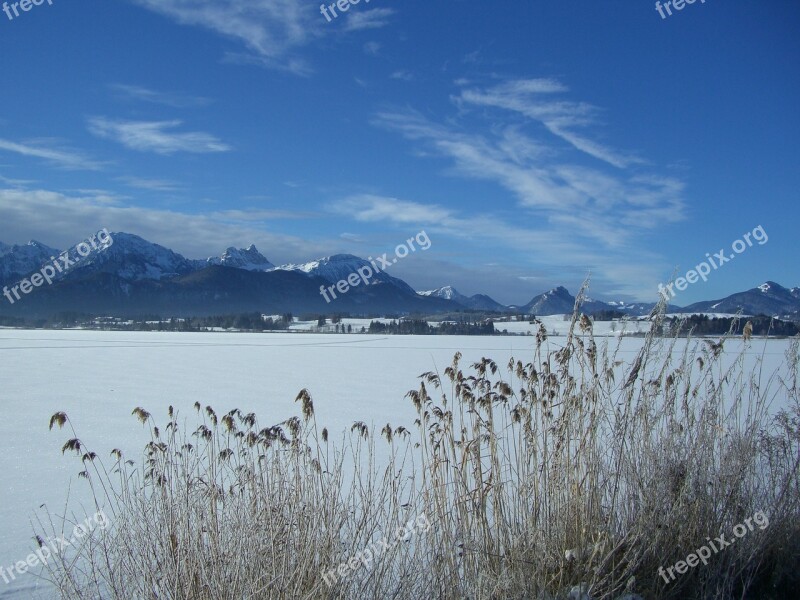 Lake Mountains Mountain Panorama Alpine Winter