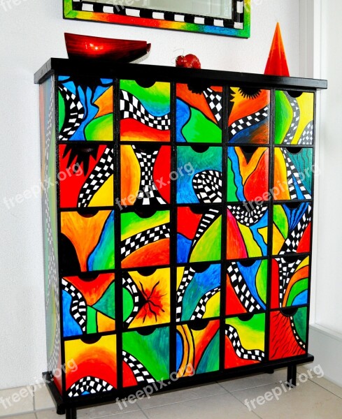 Chest Of Drawers Colorful Decorative Drawers Free Photos