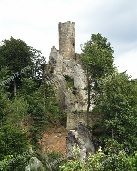 Ruins Castle Monument Frydstejn Czech Republic