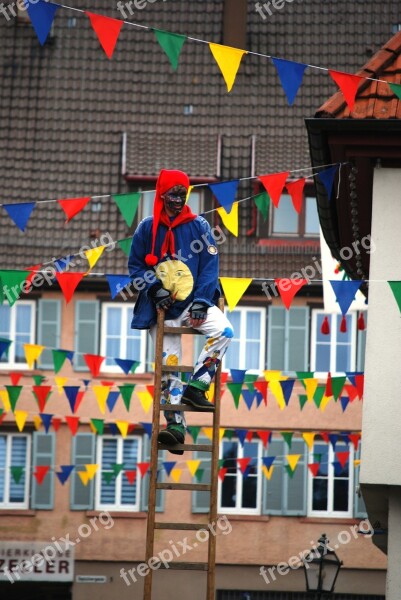 Carneval Clown Man Person Ladder