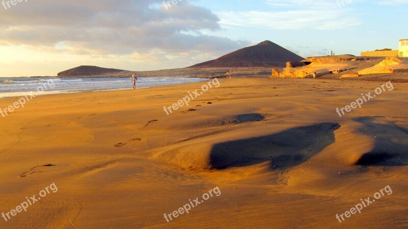 Tenerife Morgenstimmung El Medano Desert Sand Beach