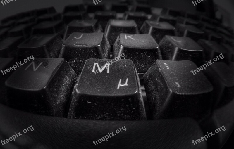 Keyboard Keys Black Button White