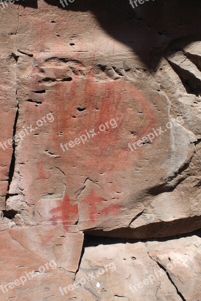 Pictograph Rock Art Drawing Native American Wall Painting