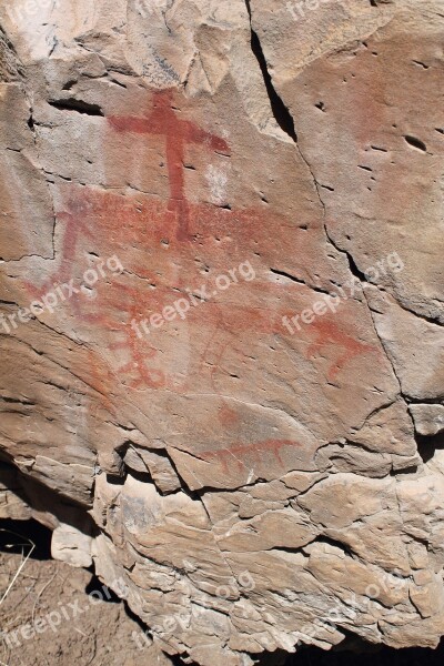 Pictograph South Fork Rock Art Drawing Native American