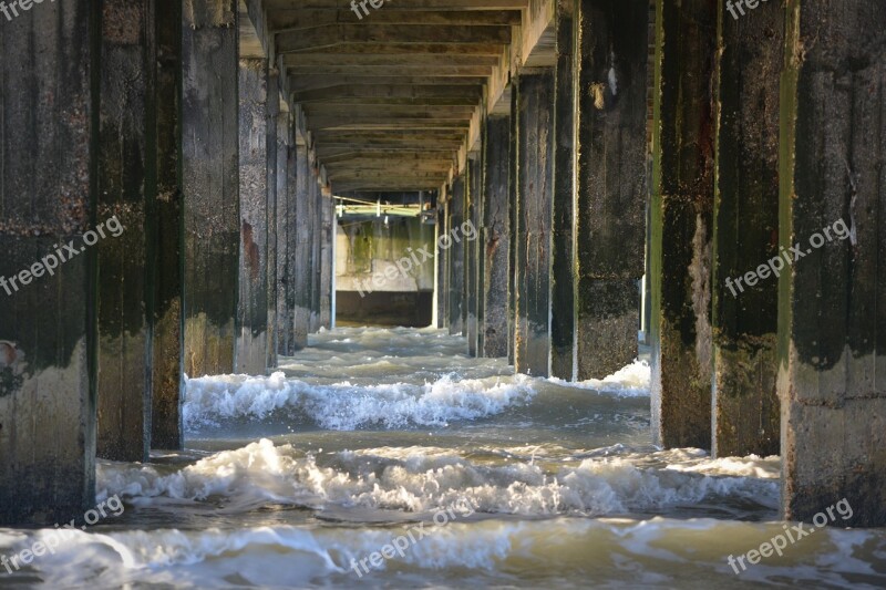 Sea Waves Columns Water Free Photos