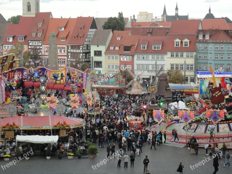 Erfurt Town Festival Folk Festival Historical Houses Thuringia Germany