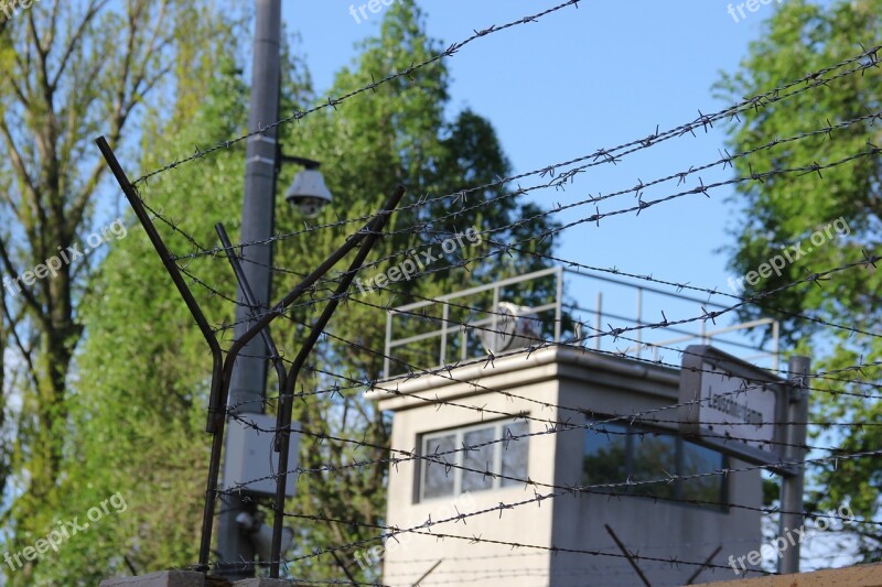 Border Barbed Wire Gdr German Tower