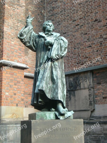 Martin Luther Statue Protestant Church Germany