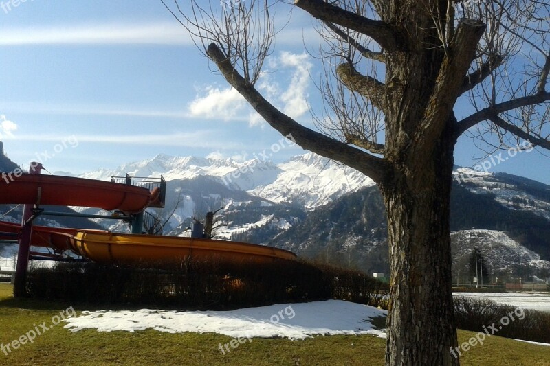 High Tauern Mountains Snow Uttendorf Badesee