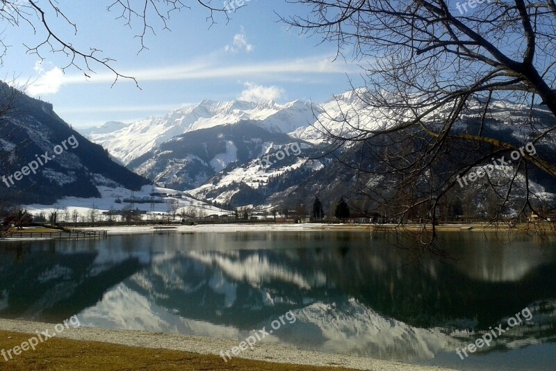 High Tauern Lake Mountains Uttendorf Badesee