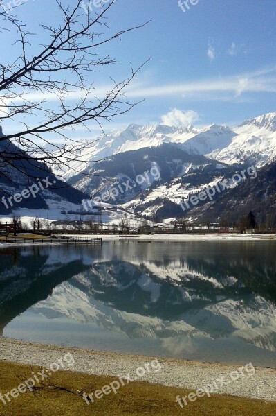 High Tauern Lake Mountains Uttendorf Badesee