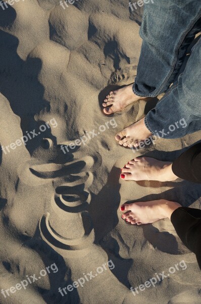 California Beach Feet Man Woman