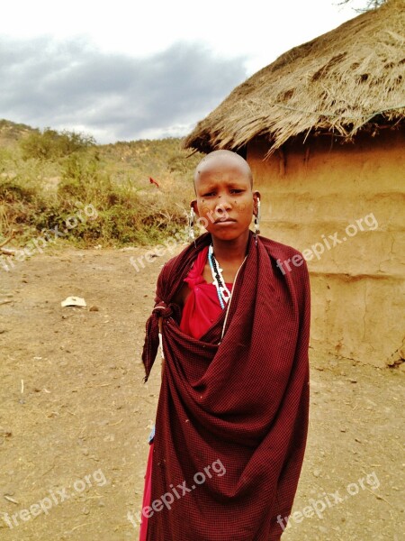 Massai Girl Woman Tanzania Boma