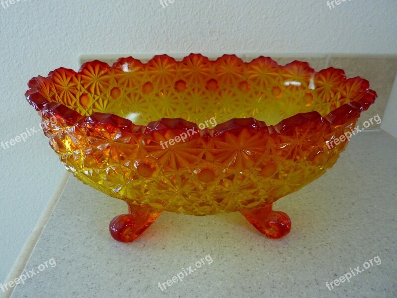 Bowl Carnival Glass Decoration Dishes Kitchen