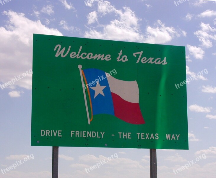 Texas Usa Welcome Shield Border