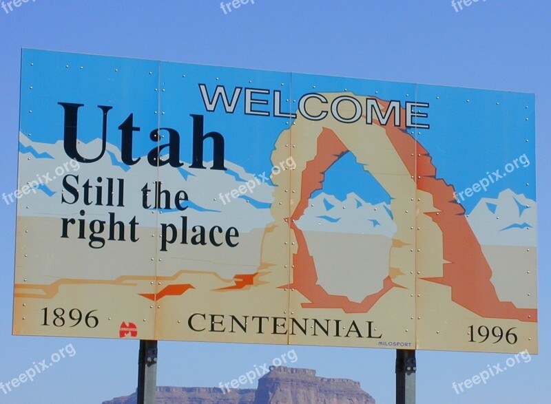 Utah Welcome Sign America Usa