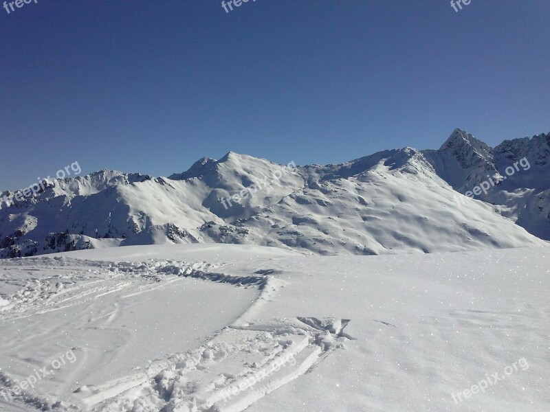 Mountains Winter Snow Sun Pitztal