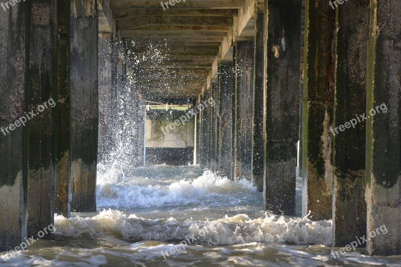 Sea Waves Nature Pillars Free Photos