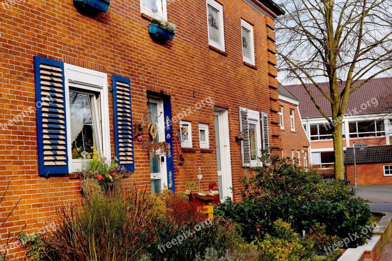 House Building Brick Front View Apartment