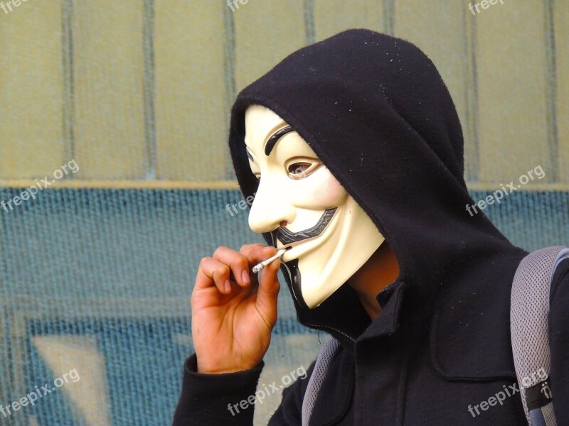 Anonymous Mask Smoking Free Photos