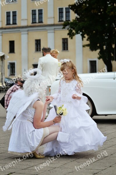 Beautiful Wedding Angel Silhouette White