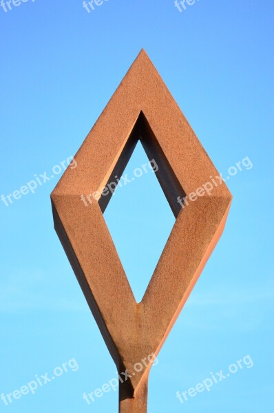 Rombus Diamond Sculpture Iron Sky