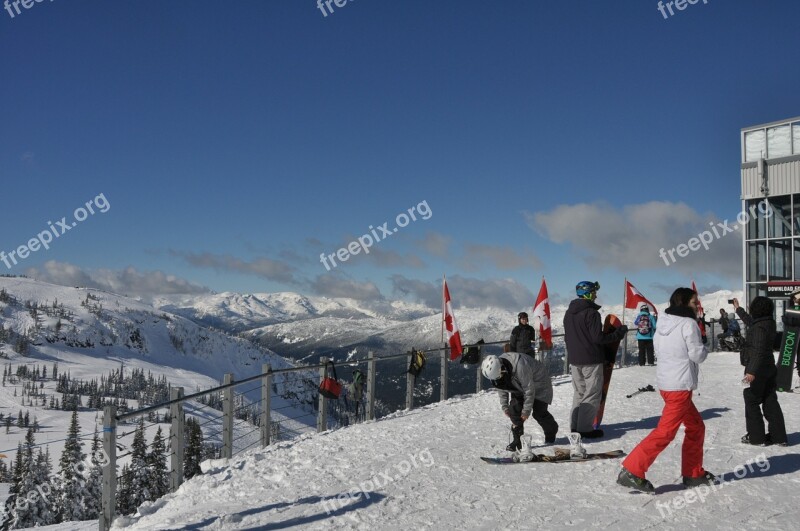 Skiing Whistler Canada British Columbia Winter