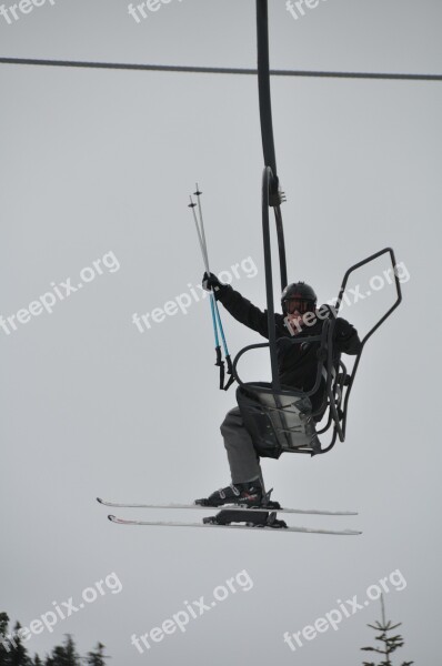 Skiing Whistler Canada Ski Lift British Columbia