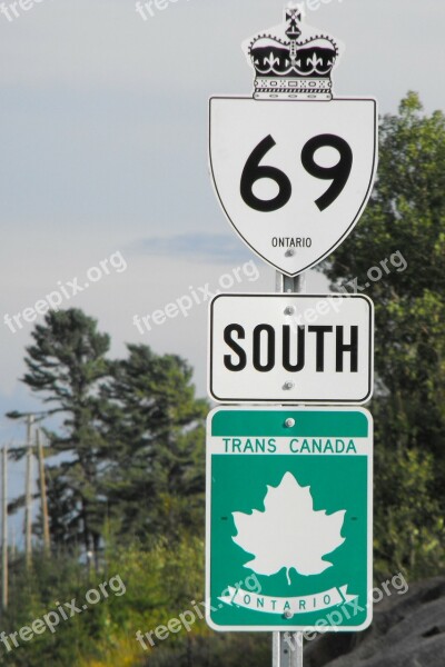 Road Sign Landmark Ontario Highway