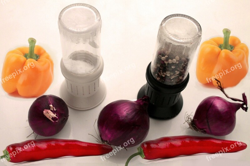 Salt Mill Pepper Mill Paprika Chili Kitchen