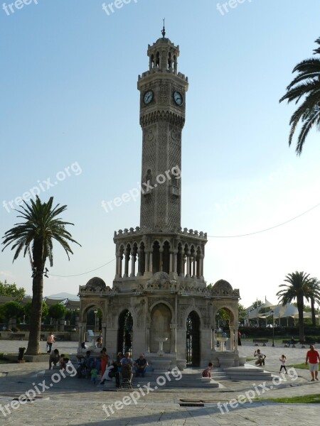 Izmir Clock Tower Symbol Tower Time