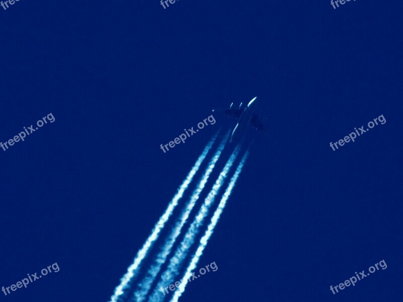 Flying Aircraft Contrail Flight Free Photos