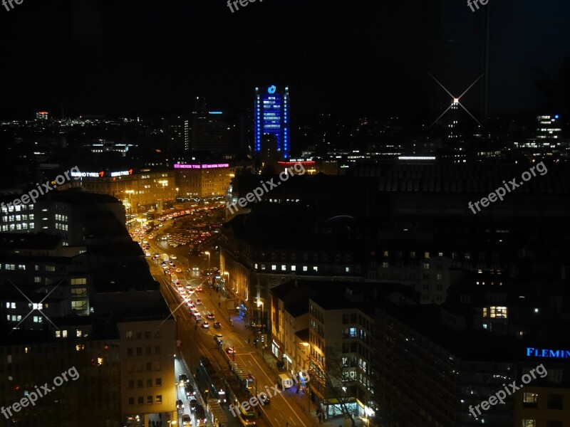 Frankfurt Architecture Night City Traffic