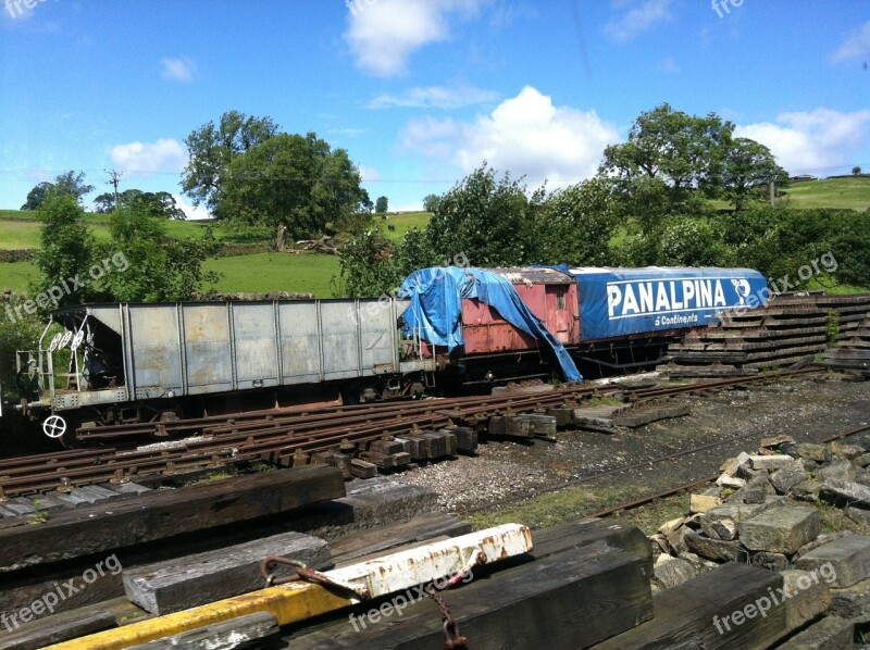 Old Trains Outside Locomotive Railway