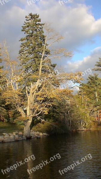 Lake Maine Bar Island Reflections Landscape