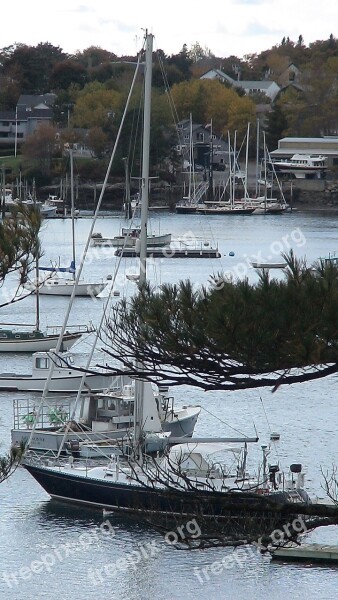 Camden Harbour Sailing Boats Maine Usa Boats