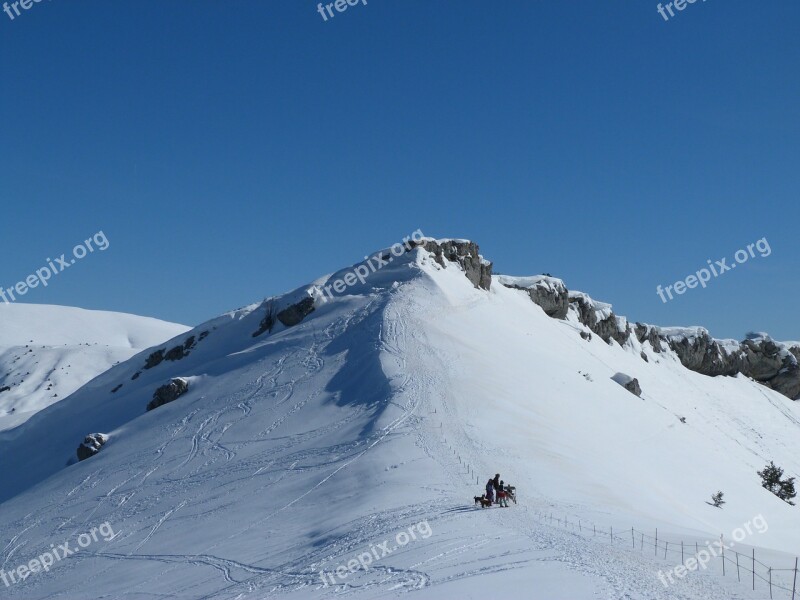 Hiking Mountain Winter Snow White