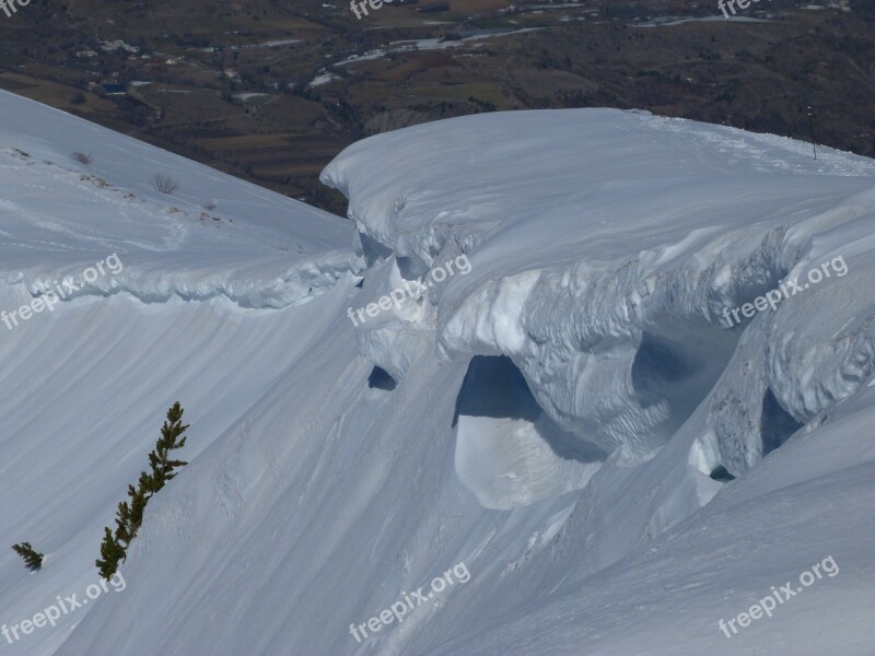 Snow Cornices Snow White Winter Cold