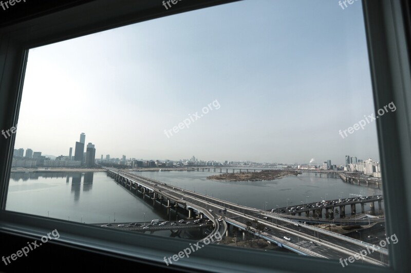 Republic Of Korea Seoul Han River Riverside City