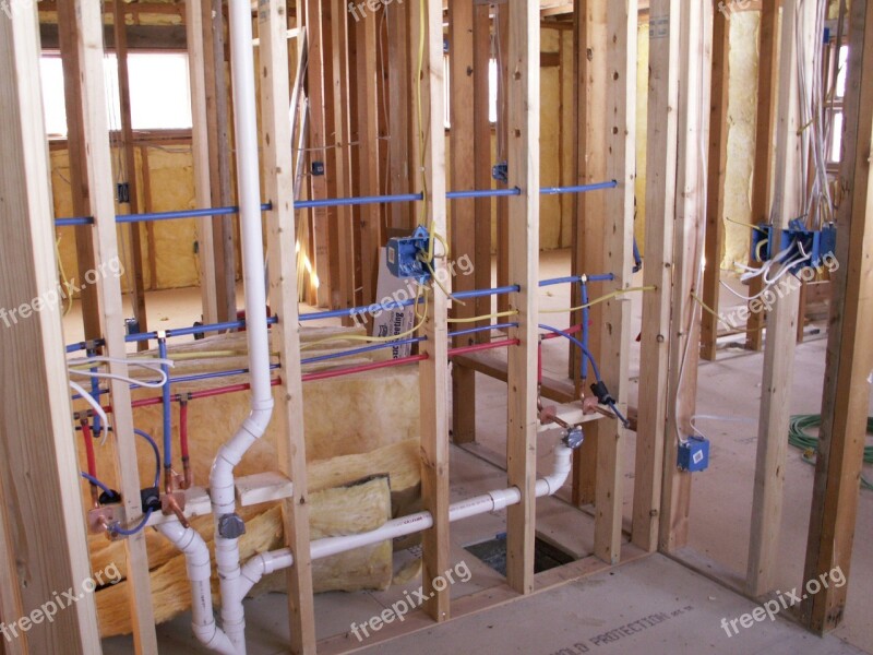 Construction Studs Plumbing Wiring Building Construction