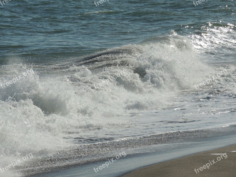 Sea Nature Mediterranean Torremolinos Waves