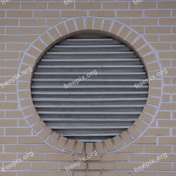 Bull Closed Window Window On A Brick Wall Masonry Round Architecture