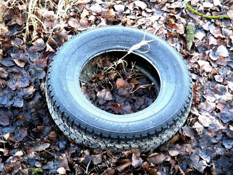 Auto Tires Waste Mature Age Thrown Away Disposed Of