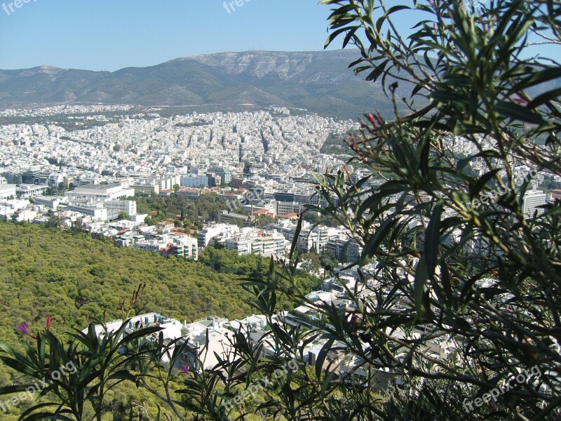 Panorama Athens Greece Horizon Summer