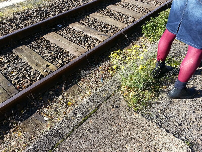 Rail Train Ground Rail Track Girl