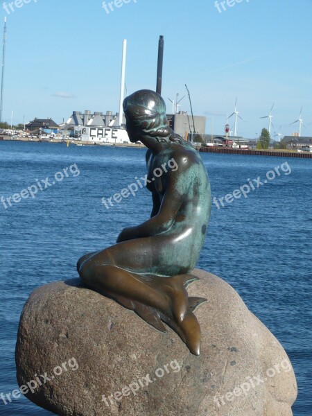 Mermaid Copenhagen Sculpture Fairy Tales Water