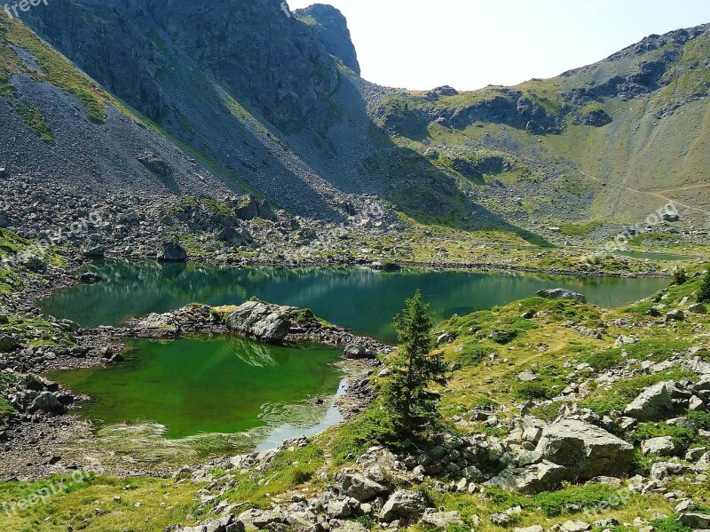 Lakes Mountain Summer Landscape Nature