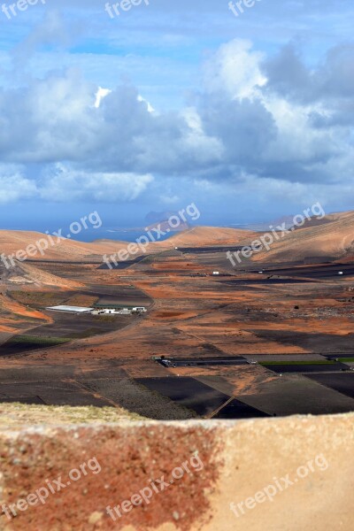 La Graciosa Canary Islands Landscape Brown Clouds