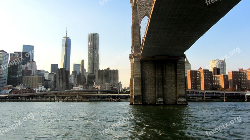 Brooklyn Bridge New York City Suspension Bridge East River Manhattan