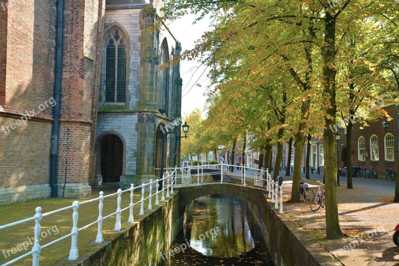 Netherlands Delft Canal Architecture Travel